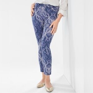 NYDJ for Chico’s Flawless Contour Paisley Scroll Skinny Ankle Jeans Size 8